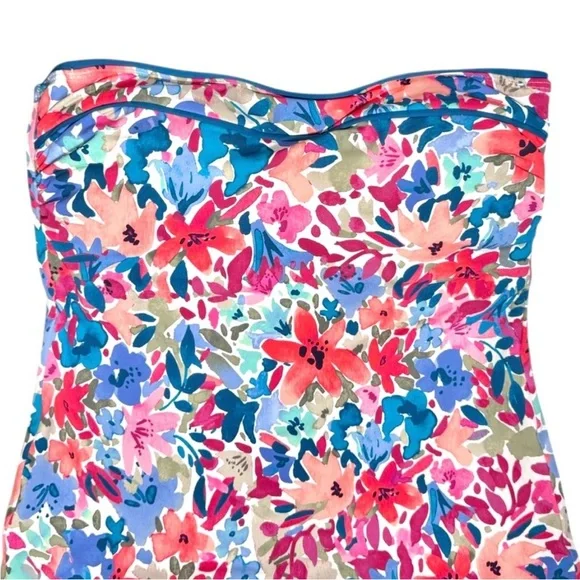 Tommy Bahama Watercolor Floral Bandeau Tankini Top - Picture 6 of 10